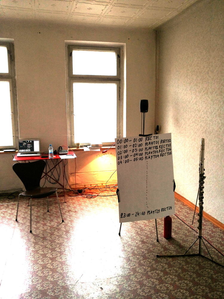 A 12 hour sound installation/performance during the 16.Leipziger 24-Stunden-Austellung am 12.4.2014 in der Herrmann-Liebmann-Str.88